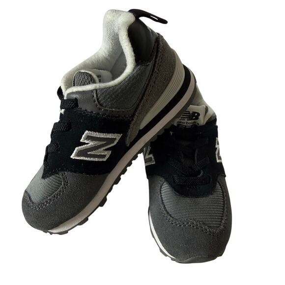 New Balance Toddler's 574 Black/Castlerock - Size 7 - Picture 1 of 10